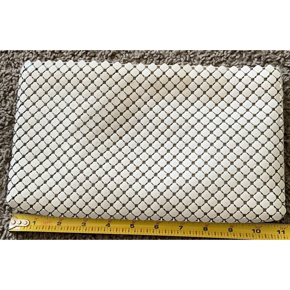 Vintage Whiting & Davis White Mesh Clutch Bag